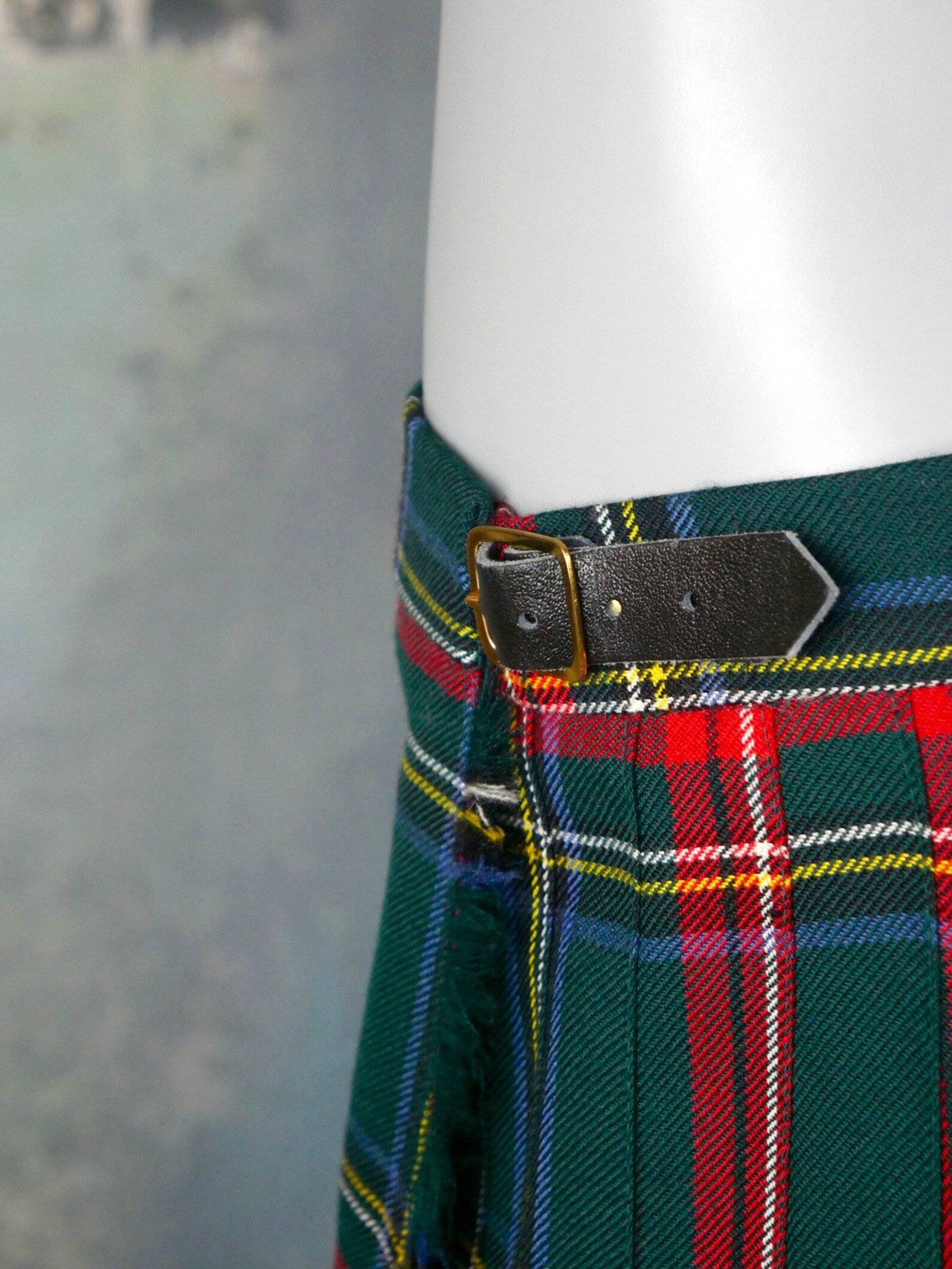 Scottish Kilt Green & Red Tartan Plaid Wool Wraparound | Etsy