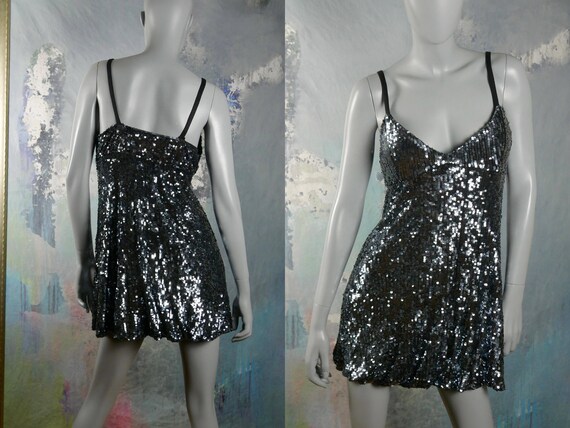 silver sequin mini