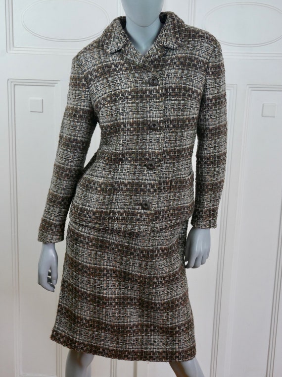 Brown Tweed Suit, with 60s European Vintage Blaze… - image 3