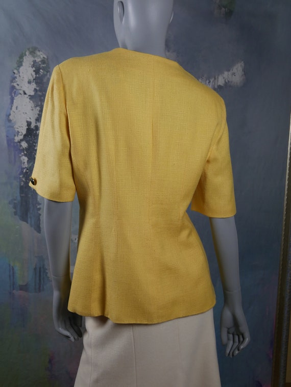 Yellow Summer Blazer, Womens Italian Vintage Shor… - image 7