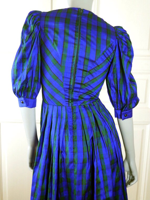 Austrian Vintage Silk Trachten Dress, Royal Blue … - image 4