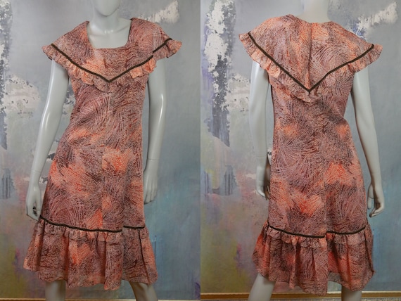 Sleeveless Prairie Dress, 1970s European Vintage … - image 1