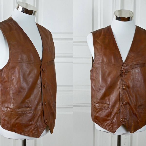 Womens Lambskin Handmade Classical Real Leather Biker Vest