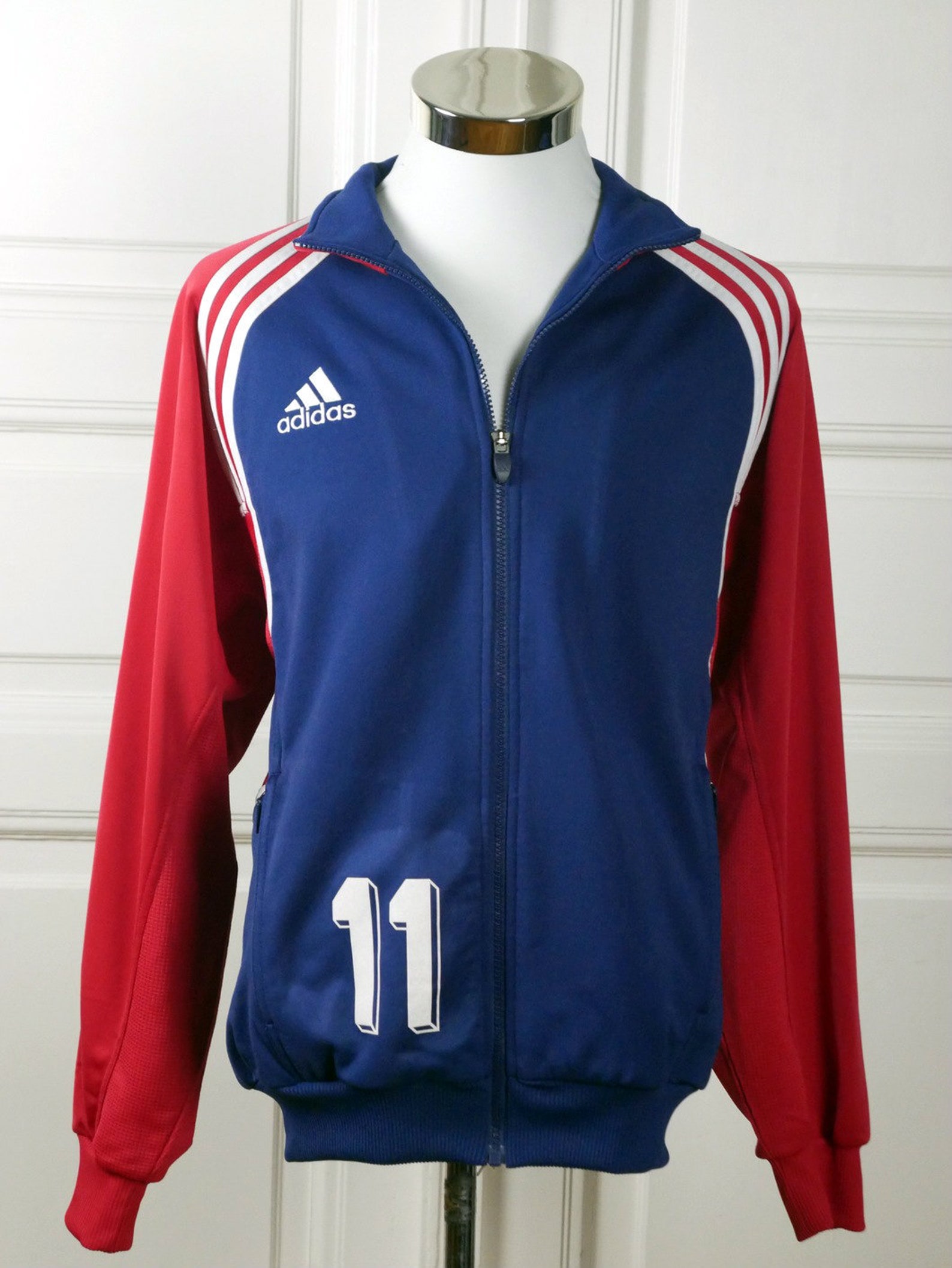 90s Adidas Track Jacket Red White Blue Vintage Tracksuit | Etsy