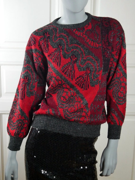 1980s Knit Sweater, West Germany Vintage Wool-Ble… - image 3