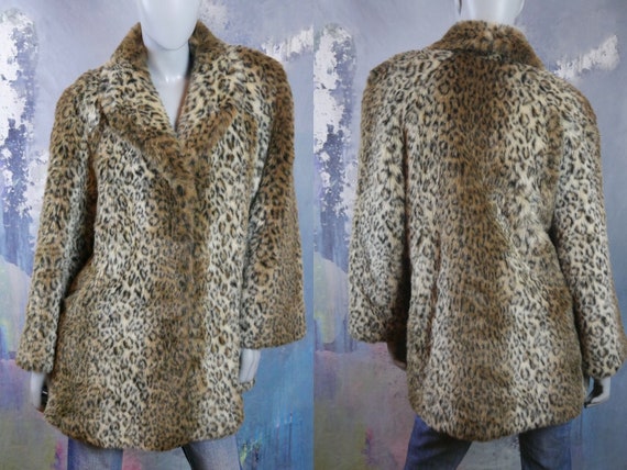 At bygge Ofre strategi Leopard Faux Fur Coat 1990s European Vintage Plush - Etsy