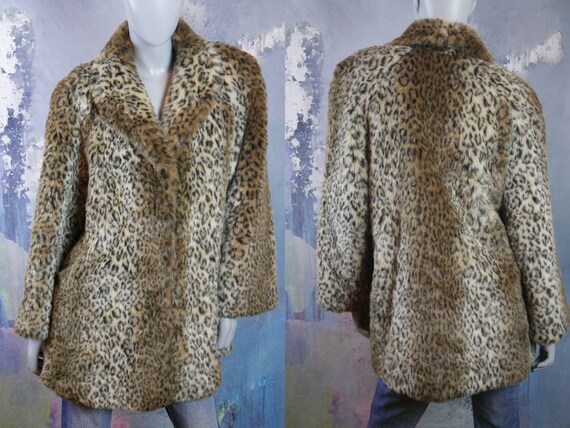 At bygge Ofre strategi Leopard Faux Fur Coat 1990s European Vintage Plush - Etsy