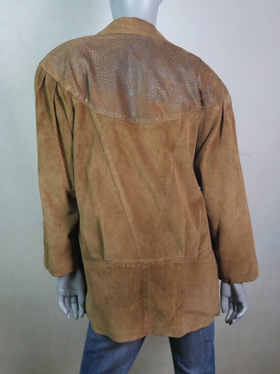 Vintage 80s Leather Jacket Tan 14 16