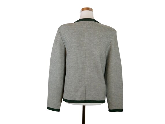 Green Cardigan Sweater, 90s Austrian Vintage Knit… - image 6
