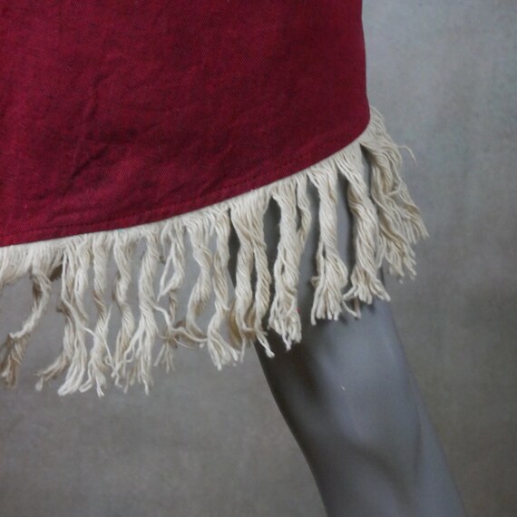 Asymmetrical Cotton Tweed Skirt, Orange and Red 8… - image 4