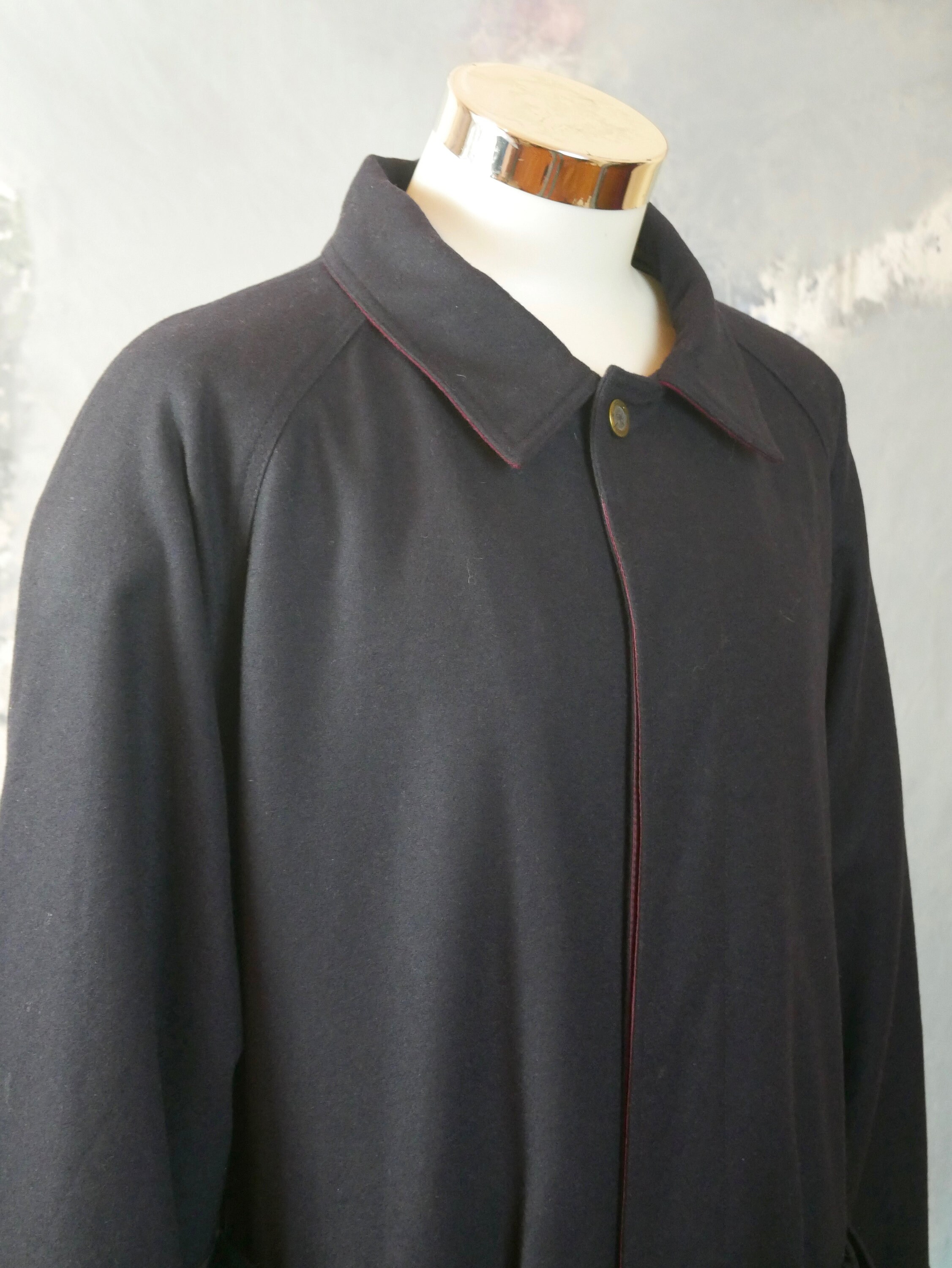 XXXL Wool Coat Navy Blue Long Winter Overcoat 1990s - Etsy