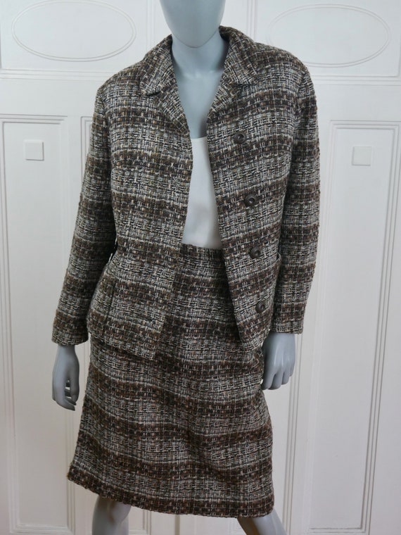 Brown Tweed Suit, with 60s European Vintage Blaze… - image 2