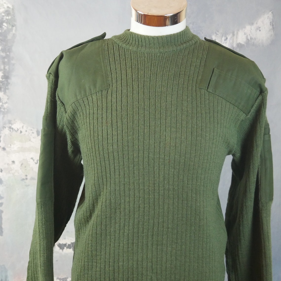 Vintage Military Sweater Men's Olive Green Wooly Pully Etsy