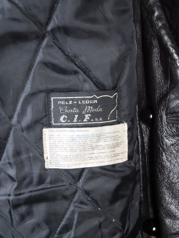 Vintage Black Leather Jacket, 1980s European Vint… - image 7