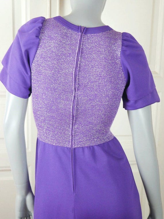 Swedish Vintage Maxi Dress, Purple 1970s Scandina… - image 4