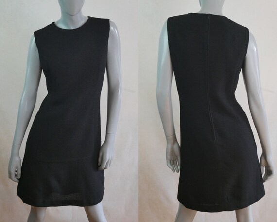 Robe noire sans manches robe vintage europeenne des annees 60 Jackie Kennedy Style Taille 10 USA 14 UK Etsy France