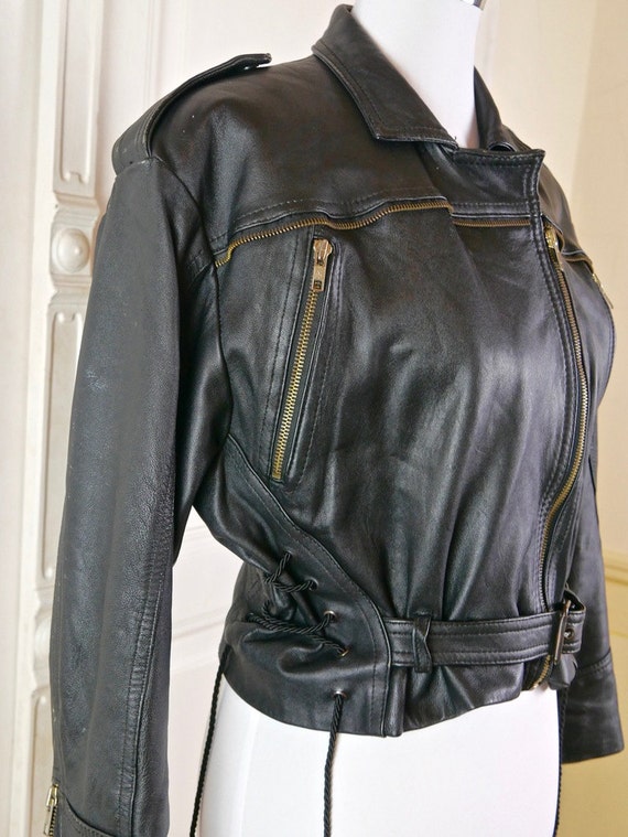 black leather jacket size 16