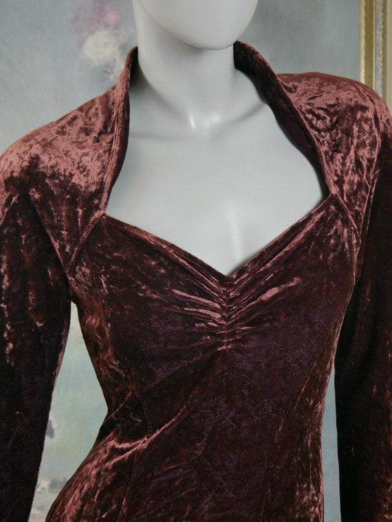 Robe de velours cras en bronze fonc mill sime europ en des