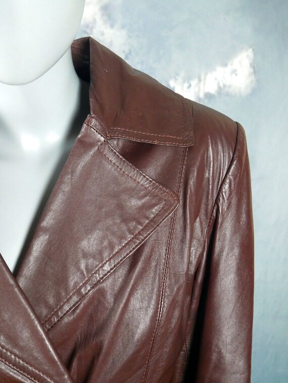 Women's Leather Jacket, 1970s Swedish Vintage Oxb… - image 8