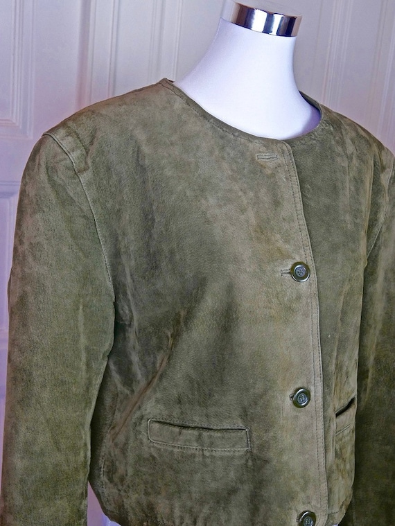 Olive green store suede jacket