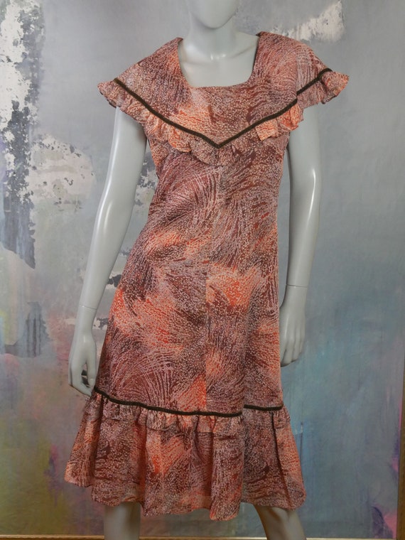 Sleeveless Prairie Dress, 1970s European Vintage … - image 2