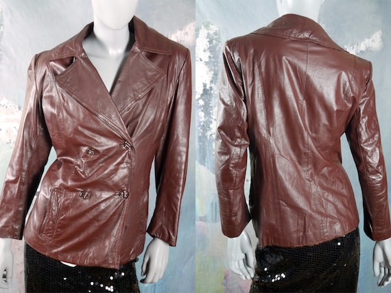 Women's Leather Jacket, 1970s Swedish Vintage Oxb… - image 1