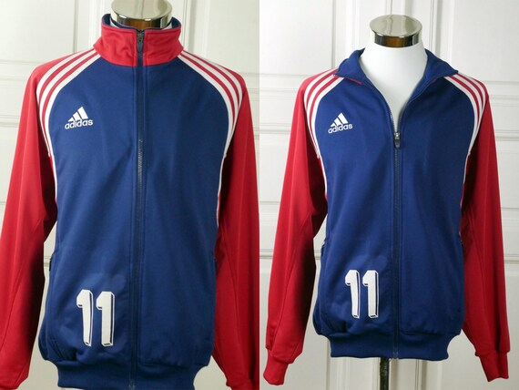 adidas jacket red blue white