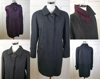 90s Vintage Gray Wool Coat