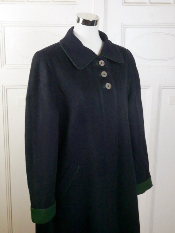 Navy Blue Wool Coat, 1990s Austrian Vintage Trach… - image 5