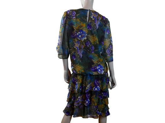 80s Floral Dress, Elegant British Vintage Layered… - image 6