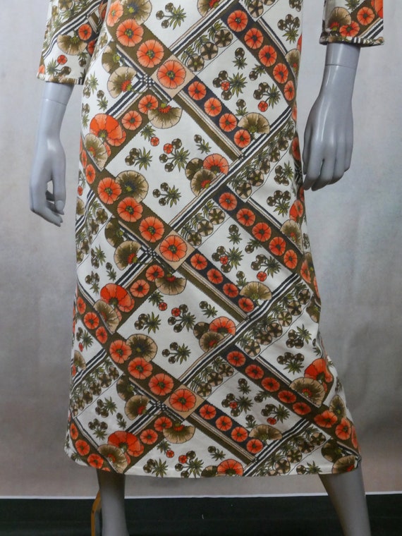 70s Vintage Midi Dress, Lightweight Cotton Slip-O… - image 7