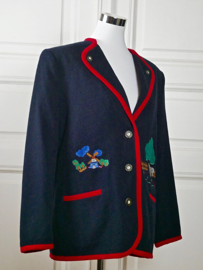 Navy Trachten Jacket with Black Velvet Collar main image 1
