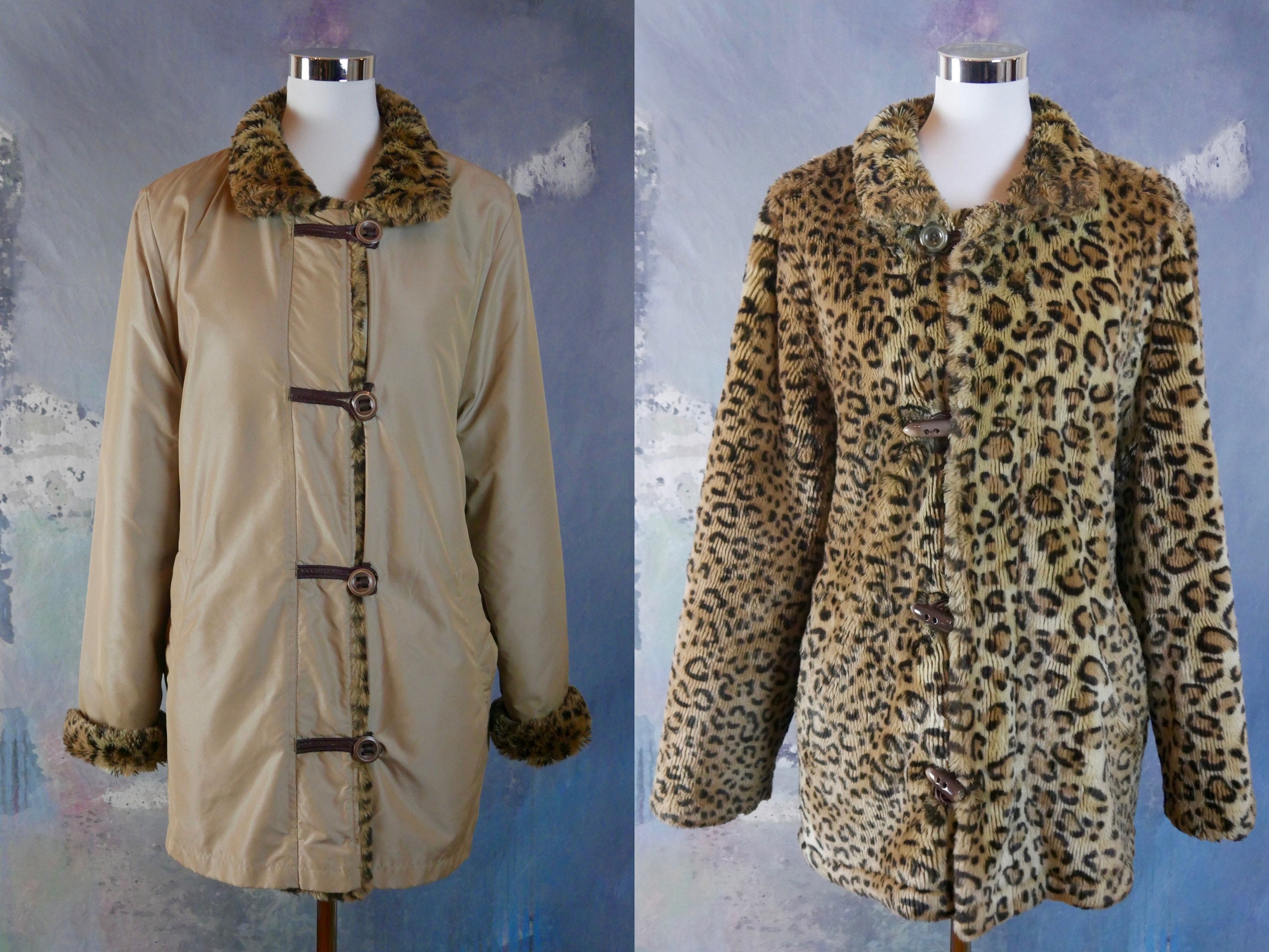 reversible leopard print coat