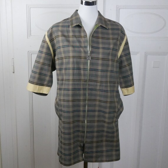 1980s Vintage Smock Top, Brown and Beige Long Pla… - image 2