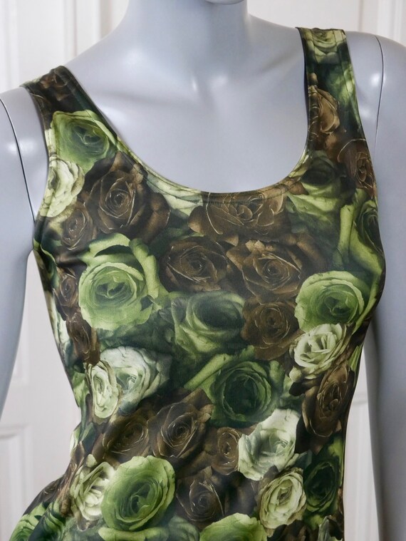 Sleeveless Floral Dress, American Vintage 1980s G… - image 4