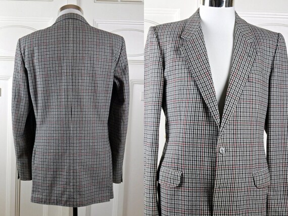 60s ヴィンテージ　GUN CLUB Wool Jacket Men's Vintage Blazer, Gun Club Check Wool-blend Single