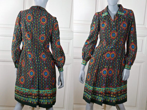 1970s Abstract Floral Dress, Knee-Length Hungarian