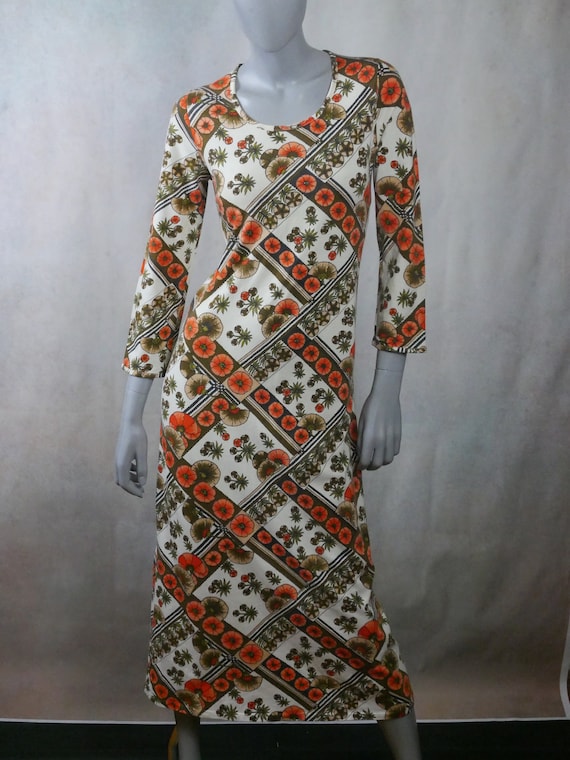 70s Vintage Midi Dress, Lightweight Cotton Slip-O… - image 2