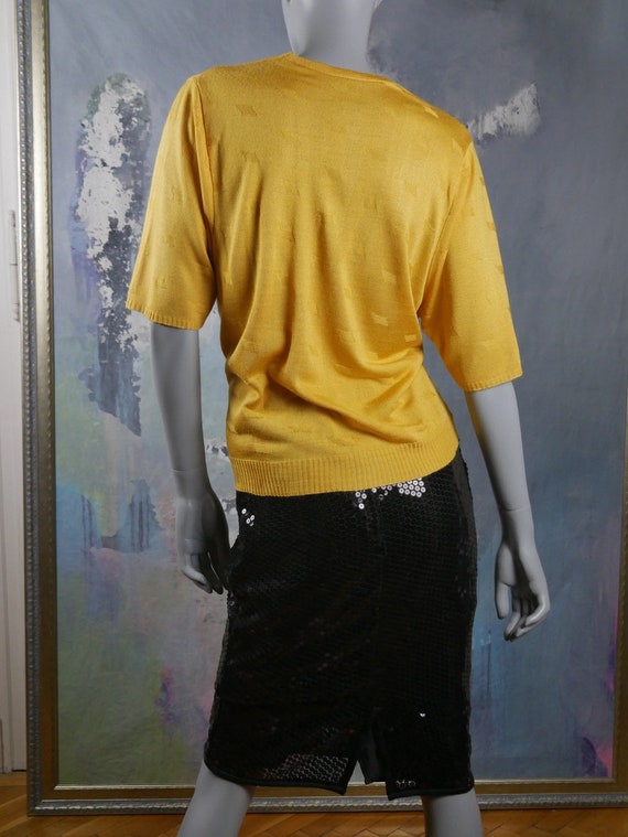 Yellow Casual Top, 1980s German Vintage Machine K… - image 6