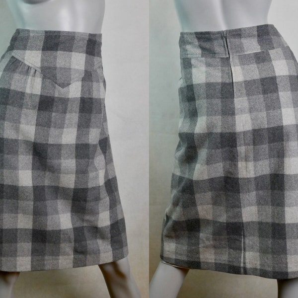 Gray Plaid Skirt - Etsy