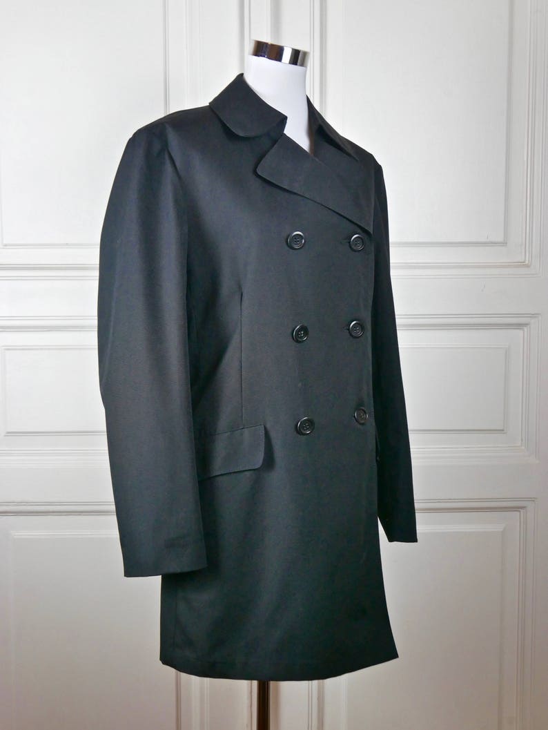 Norwegian Vintage Trench Coat 1970s Black Double-breasted - Etsy