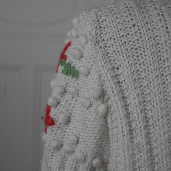 Chunky Hand Knit Patch Pocket Open Front Cardigan in Light Tan  Euro hand knit cardigan main image 1