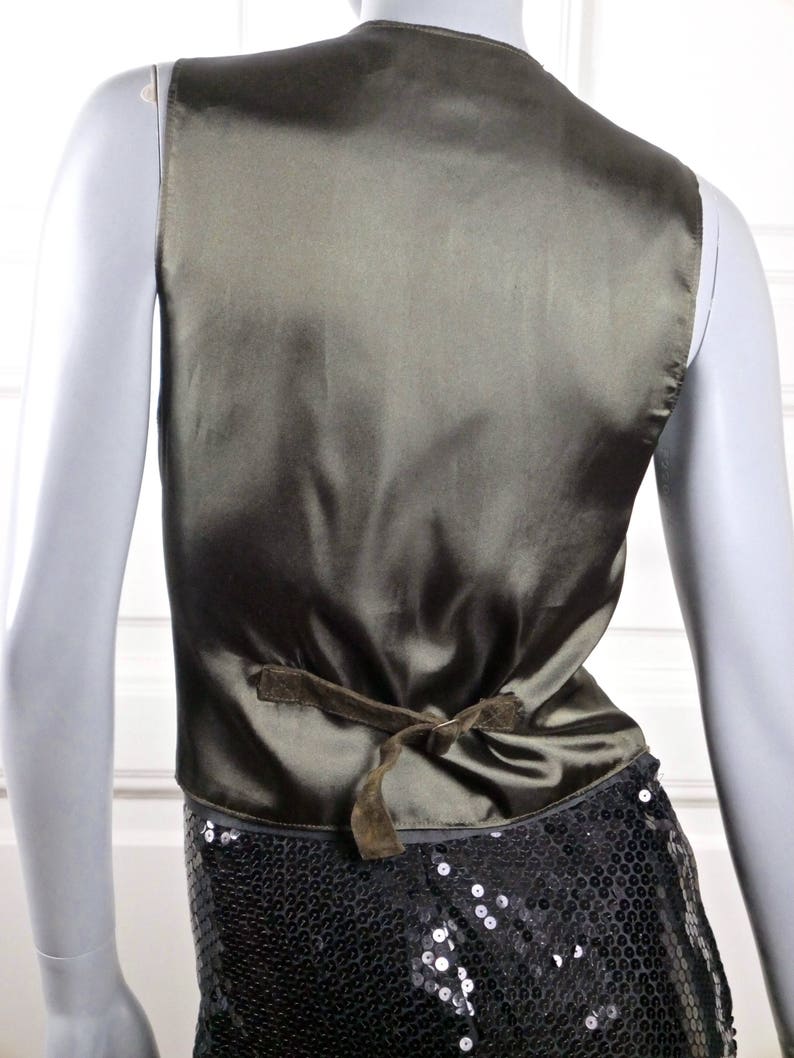 Gilet Pelle Donna Biker Gilet In Vera Pelle Nera Donna Stile Biker, Intrecciato In Vita, Look Classico E Ribelle Gilet Donna - Foto 9