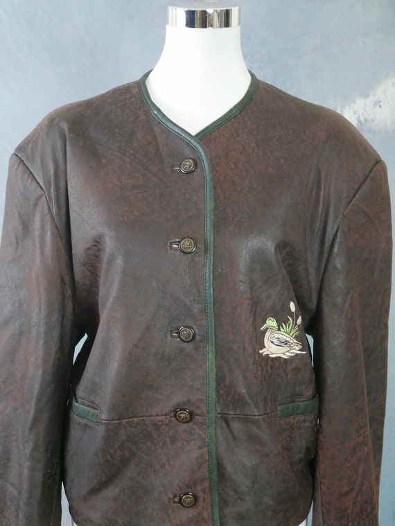 90s Caché Gold Cropped Leather Jacket (L) main image 0