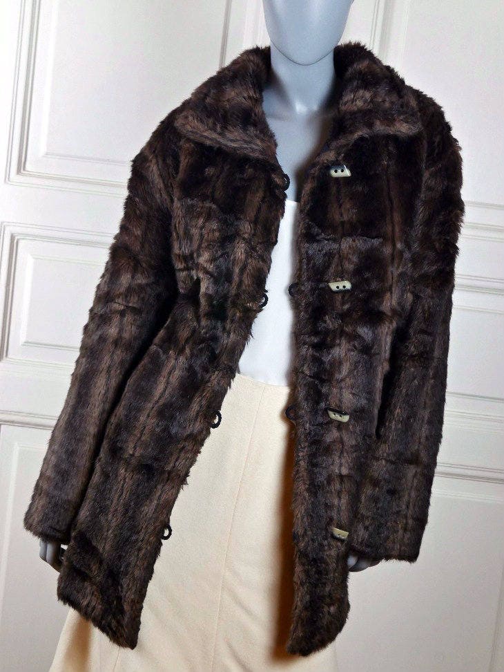 Faux Fur Coat, Spanish Vintage Imitation Mink Fur Coat