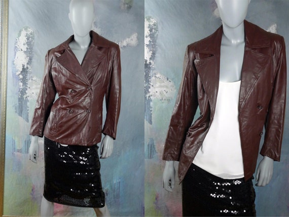 Women's Leather Jacket, 1970s Swedish Vintage Oxb… - image 2