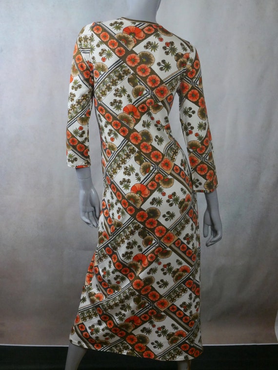 70s Vintage Midi Dress, Lightweight Cotton Slip-O… - image 3