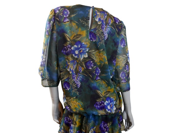 80s Floral Dress, Elegant British Vintage Layered… - image 7