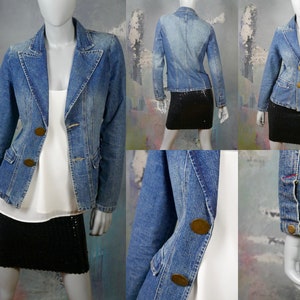 Chaqueta de mezclilla de la década de 1990, chaqueta española vintage jeans: talla 6 EE.UU., 10 Reino Unido