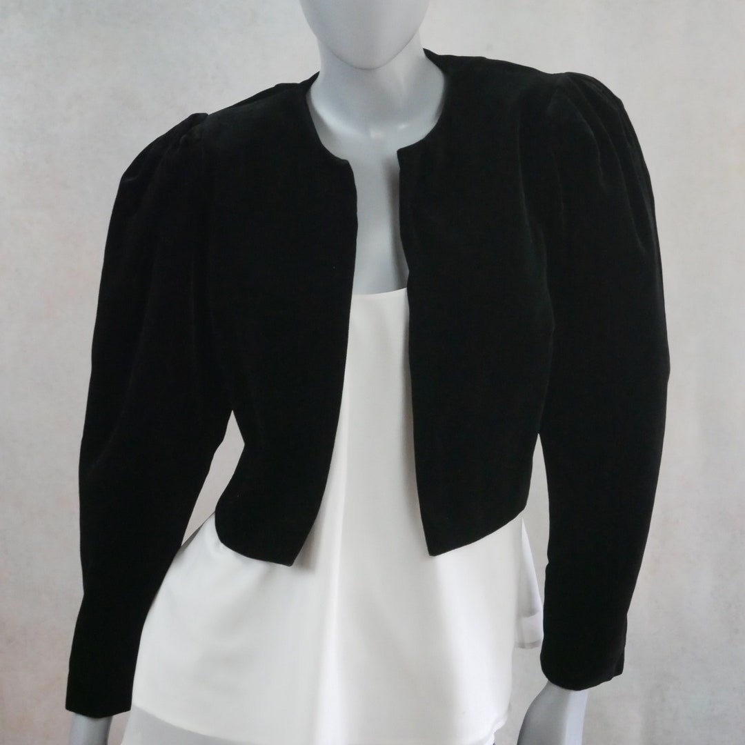 1980s Black Velvet Bolero European Vintage Long-sleeve - Etsy